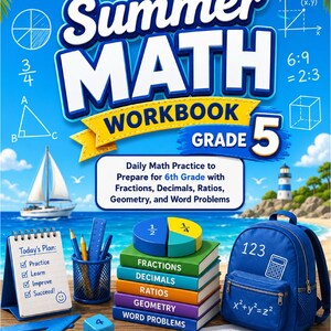 Summer Math Workbook Grade 5 | Daily Practice for 6th Grade Readiness (Digital PDF)