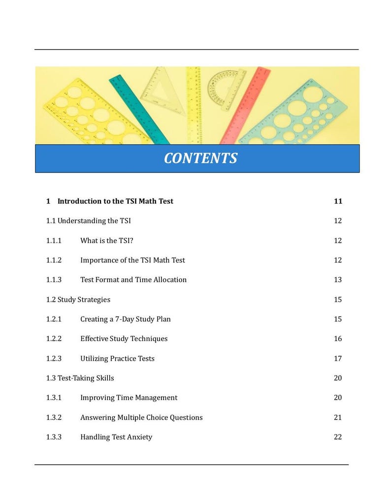 Prepare for the TSI Math Test in 7 Days PDF, Fast Track Math Prep ...