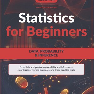 Statistiek voor beginners (pdf-e-book), waarschijnlijkheidsanalyse en 3 oefentests