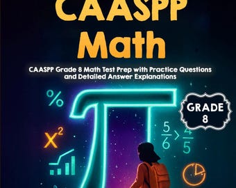 California CAASPP Grade 8 Math Workbook PDF, CAASPP Test Prep Practice Guide, Digital Download