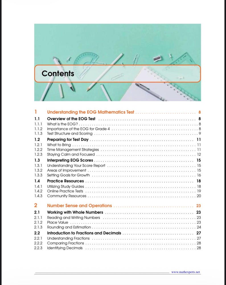 North Carolina Grade 4 Math EOG Practice Test Prep (digital Download ...
