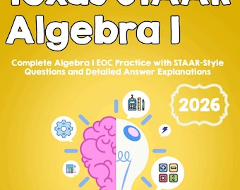 Texas STAAR Algebra I Practice Workbook, Test Prep Study Guide (Digital Download)