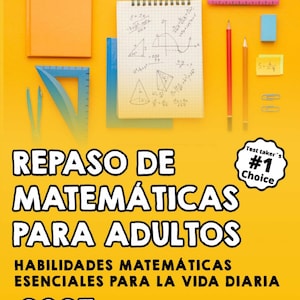Repetitionskurs i matematik för vuxna i PDF-format, praktisk matematikrepetitionsarbetsbok för vuxna, digital nedladdning