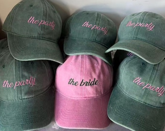 Custom Embroidered Bachelorette Party Hats, Embroidered Bride Squad Cap, Custom Bridal Shower Gift for Bridesmaid, Team Bride Baseball Hat