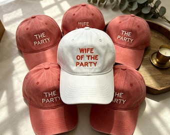 Personalized Bride Squad Hat, Bride Squad Bachelorette Party Hat, Bridal Shower Favor, Hen Party Hat, Bridal Shower Gift for Bridesmaids