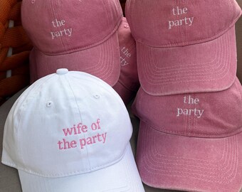 Personalized Bride Squad Hat, Embroidered Bridal Party Caps, Custom Bachelorette Party Hat, Bridesmaid Gift, Wedding Shower, Bride Tribe Hat