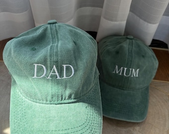 Custom Embroidered Family Matching Cap, Mum Dad Mini Hats, First Father's Day 2026, Pregnancy Reveal Hat, New Dad Gift, Baby Announcement