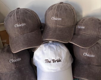 Embroidered Bride Squad Hat,  Vintage Dad Hat, Wife Of The Party Hat, Custom Bride Gift for Her, Bachelorette Party Favors, Hen Party Gifts