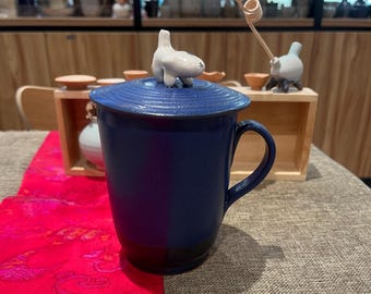 Handmade Ceramic Mug: Blue Sky, Calm Sea Glaze, Pottery Drinkware