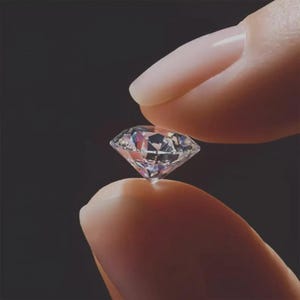 May include: A brilliant-cut diamond, held between two fingers, sparkles against a dark background. The diamond's facets reflect light, creating a dazzling display of color and brilliance. This gemstone is a symbol of luxury and elegance.