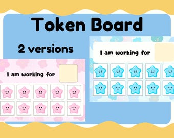 Kids ABA Token Board | Stars Printable Behavior Chart | 2 Sizes Digital Download (A4 & 5x7)