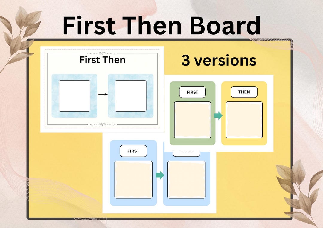 Printable First-then Board | Three Versions | ABA Visual Schedule ...