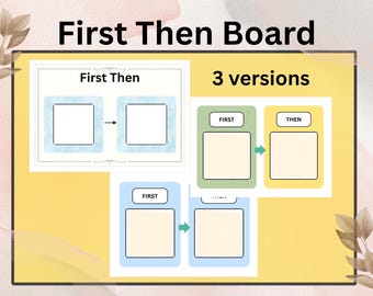 Printable First-Then Board | Three versions  | ABA Visual Schedule Digital Download