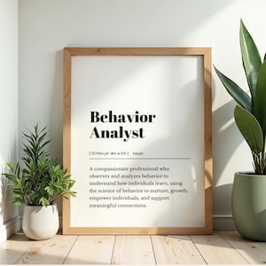 Définition de l'analyste du comportement Imprimer | Art mural dictionnaire ABA | Décoration de bureau BCBA (copie numérique)