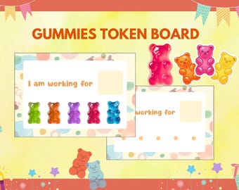 Gummy Bear Token Board ABA | Reward Chart for Kids | Positive Behavior Chart | Printable Progress Tracker | Instant Download (2 Sizes)