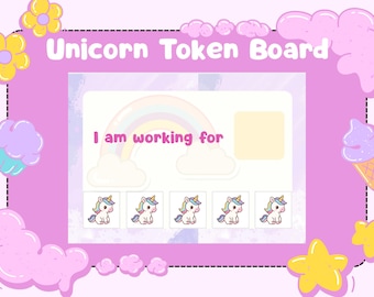Kids ABA Token Board | Unicorn Theme Token Board | Printable Behavior Chart | BCBA RBT tool  |  Digital Download (A4 & 5x7)