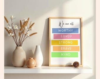 Affirmation Printable Wall Art | ABA Therapy Decor | Calm Learning Environment Poster ( digital copy)