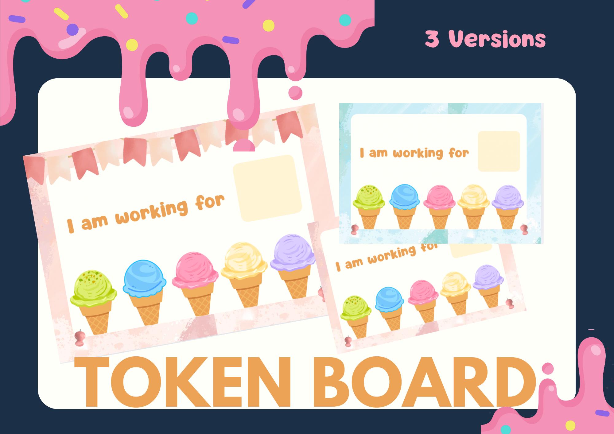 Ice Cream ABA Behavior Chart | Token Board Printable for Kids | Digital ...