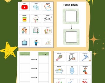 Printable Daily Visual Routine Icons | 48 Icons for schedule and First-Then Board | ABA Schedule Digital Download