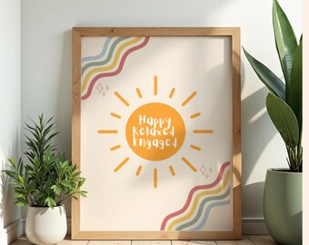 Happy, Relaxed, Engaged ABA Therapy Poster | Calm Learning Environment Wall Art | Kids | RBT Bcba gift| Digital Download