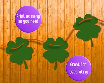 St. Patrick's Day-slinger, afdrukbaar, klaverontwerp, onmiddellijke download