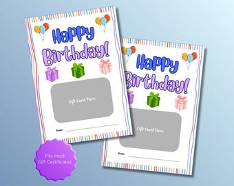 Happy Birthday-cadeaubonhouder, direct downloaden, DIY-feestcadeau, pdf