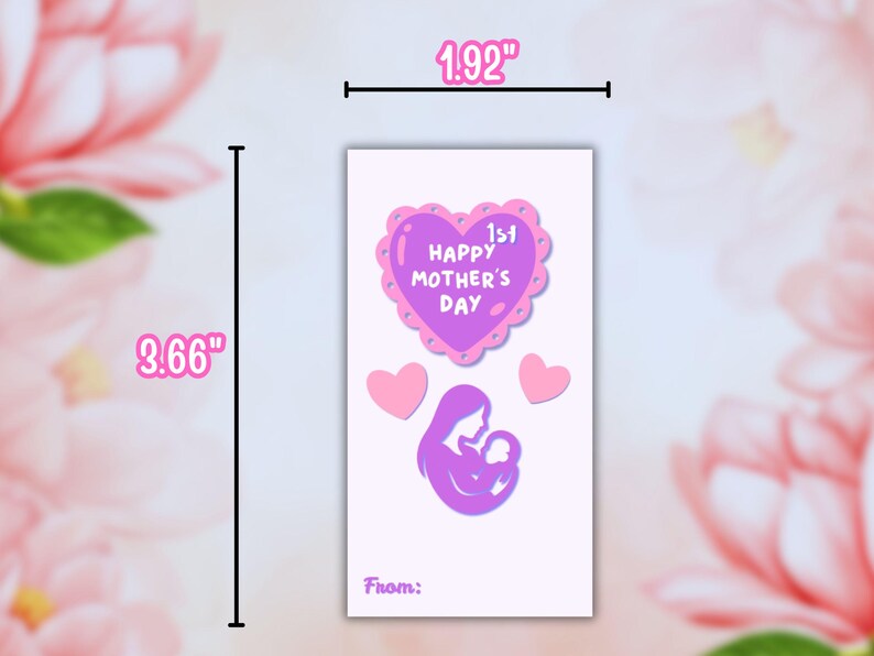 Etiqueta de regalo para el primer Día de la Madre, elegante mensaje femenino, imprimible (descarga digital) imagen 3