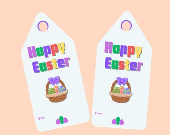 Kleurrijke paascadeaukaartjes, mandontwerp (digitale download)