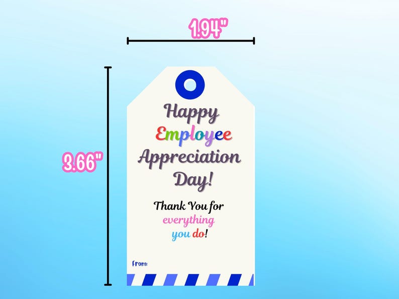 Employee Appreciation Gift Tag, Staff Thank You Tag for Workplace ...