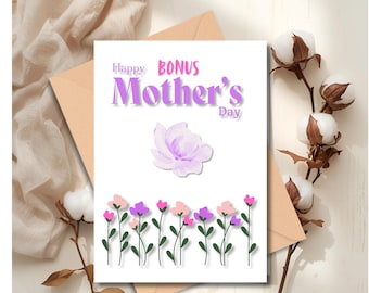 Tarjeta del Día de la Madre para la madrastra (5x7) - Descarga instantánea