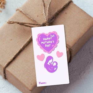 Etiqueta de regalo para el primer Día de la Madre, elegante mensaje femenino, imprimible (descarga digital) imagen 2