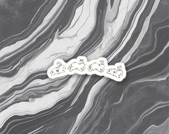 Coquette Illustrated Bunnies Meme Sticker
