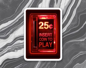 Insert Coin Retro Arcade Meme Sticker