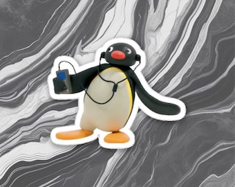 Pingu Listening To Music Meme Sticker
