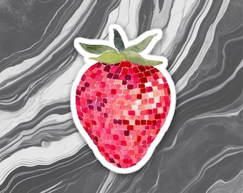 Disco Ball Strawberry Meme Sticker