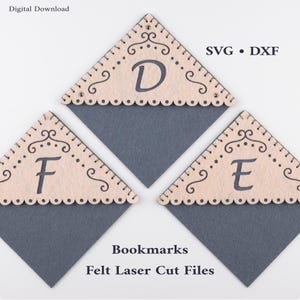 Alphabet SVG Bookmarks, Laser Cut Files, Felt Initial Letters Template A–Z (Digital Download)