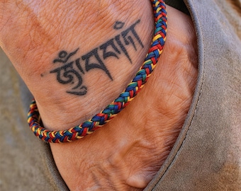 Tibetan Braided Bracelet Dragon Scale Design Bracelet Handwoven Men's Spiritual Healing and Fortune Jewelry