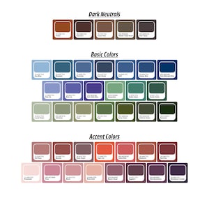 Puede incluir: Una paleta de colores titulada "Paleta de colores otoño suave" que presenta una gama de colores categorizados como Neutros claros, Neutros oscuros, Colores básicos y Colores de acento. Cada color se muestra en un pequeño cuadrado con su nombre y código.