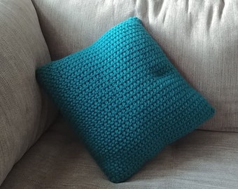 Faux Knit Pillow - Teal