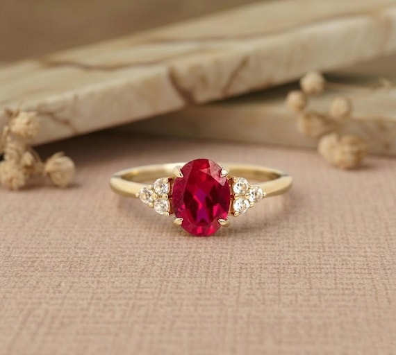 Oval Cut Ruby ring, ring for women, AAA Ruby ring, Gemstone ring, Ruby jewelry, genuine Ruby ring, anniversary ring, purpose ring for her