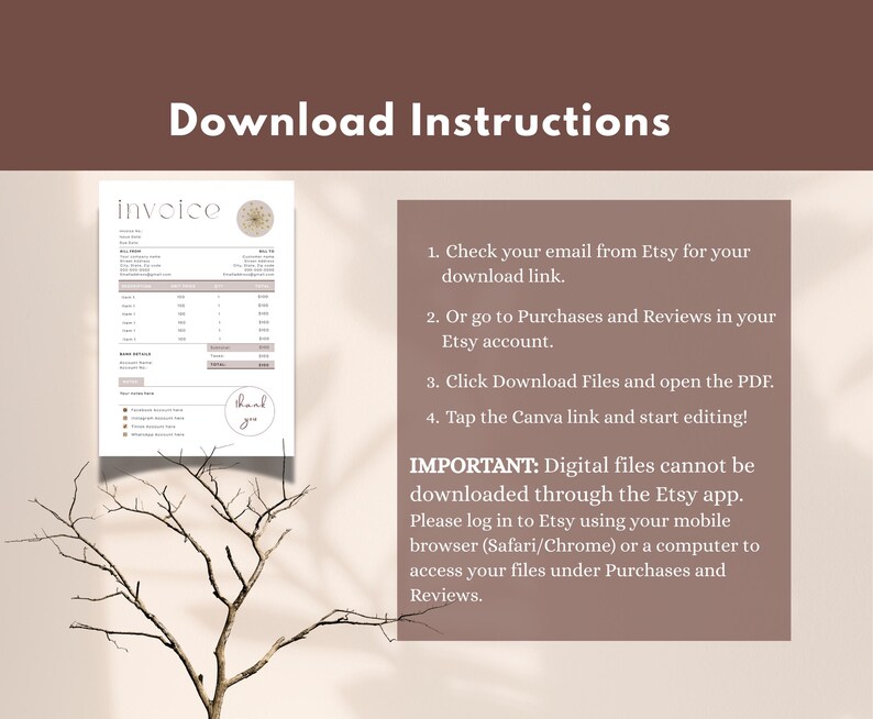 Editable Invoice Template | Canva Billing Form | Printable PDF | Small ...