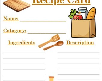 Recipe Card A4 A5 Beige/Brown