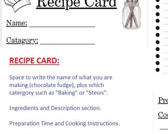 Tarjeta/Página de recetas (Descarga digital)