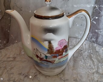 Tetera japonesa de porcelana Ritz pintada a mano, 18 cm.