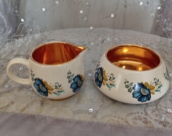 Juego de crema y azúcar Prinknish Pottery Gloucester Vintage