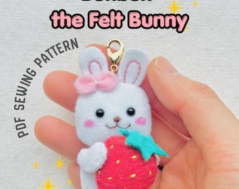 Patron de couture PDF Bunbun le lapin en feutre | Adapté aux débutants | Téléchargement numérique