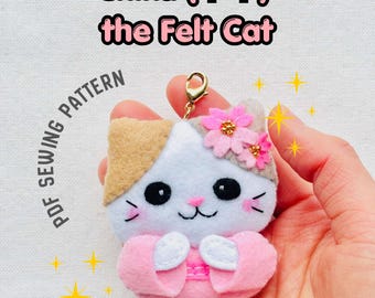 Chika (千華) le chat en feutre | Patron de couture PDF | Adapté aux débutants