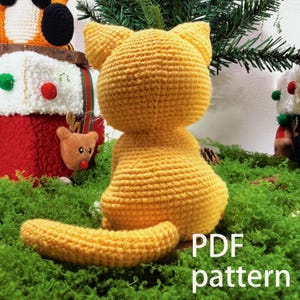 Heterochromia Orange Kattunge Amigurumi Virkmönster (PDF), Handledning för Odd Eyed Cat Plush Toy