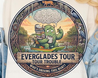 Everglades Tour PNG Whos Driving This Boat T-Shirt