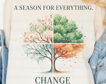Albero della vita, stagioni, PNG, citazione ispiratrice sulla crescita (download digitale)